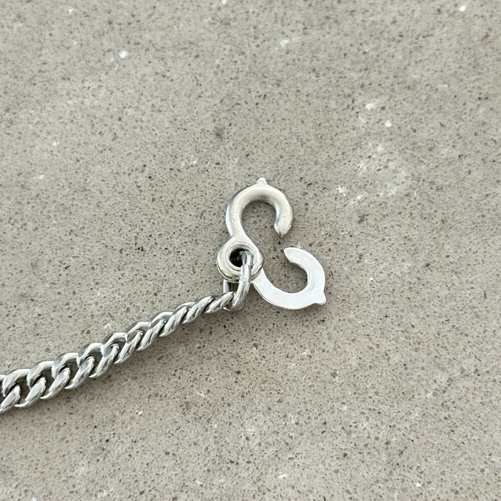 Vintage Kreisler Silver Curb Watch Chain